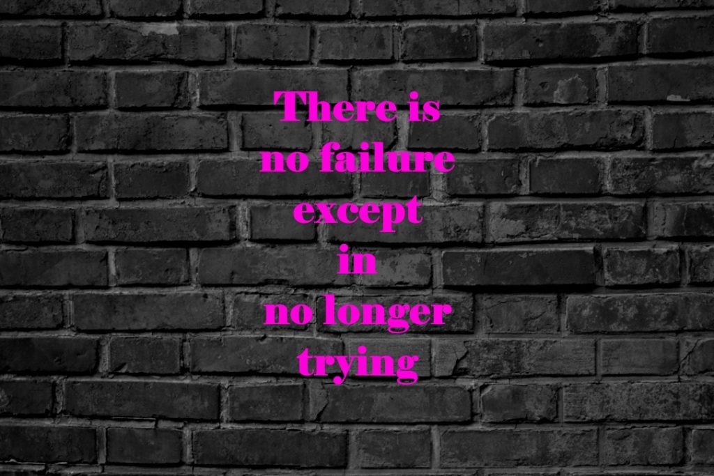 There is no failure except in no longer trying