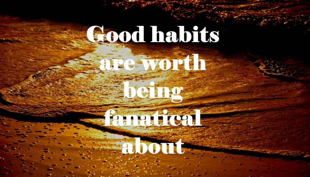 Good habits are worth being fanatical about