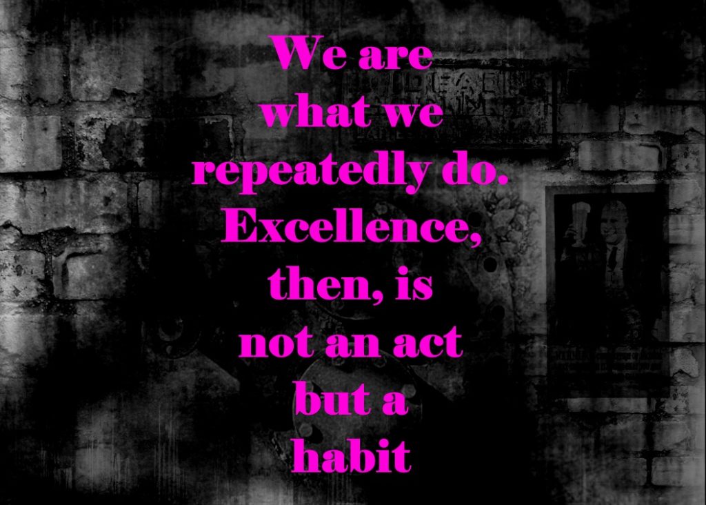 We are what we repeatedly do. Excellence, then, is not an act but a habit