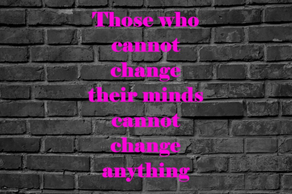 Those who cannot change their minds cannot change anything.